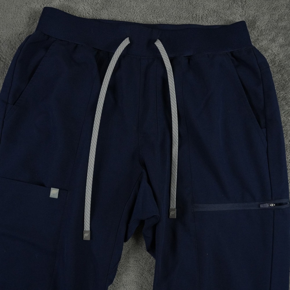 Fabletics All-Shift Scrub Jogger Mens M Navy Blue Performance Cargo Drawstring